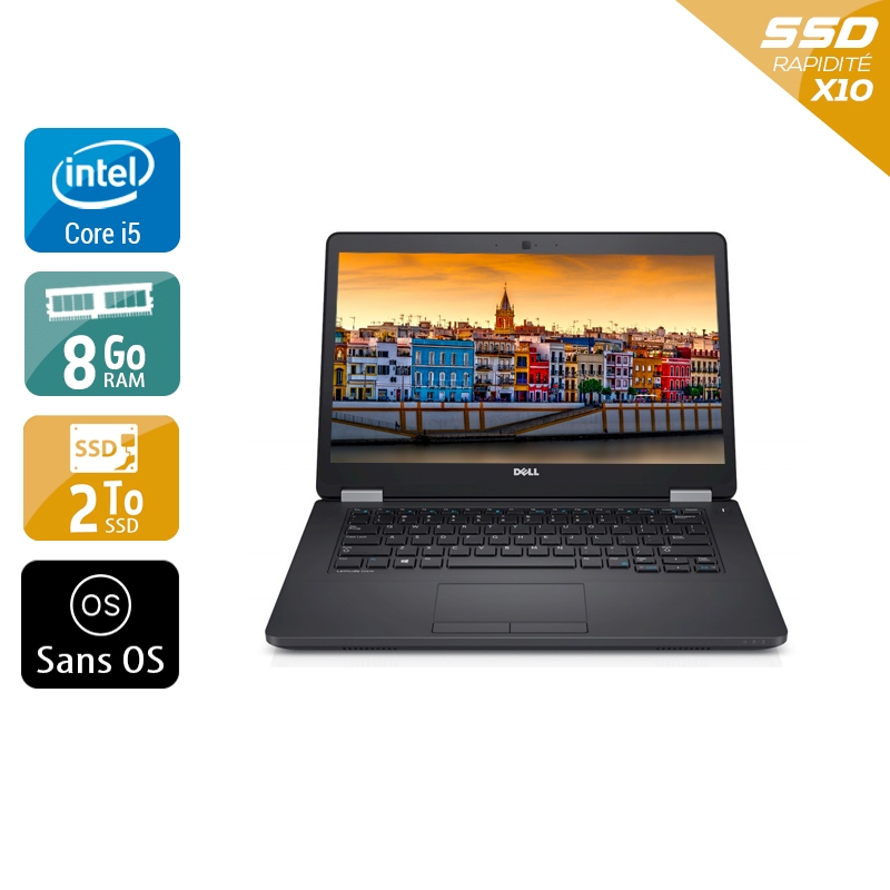 Latitude E5470 14" Core i5 2,4Ghz 2015 (Sans OS) - Intel Core i5 2,4Ghz - 2 - 8Go  DDR4 - 2To SSD - Intel HD Graphics 520 - 
Gris / Noir - Sans OS - AZERTY